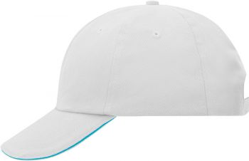 Myrtle Beach | 6 panelová raver sandwich kšiltovka white/turquoise onesize