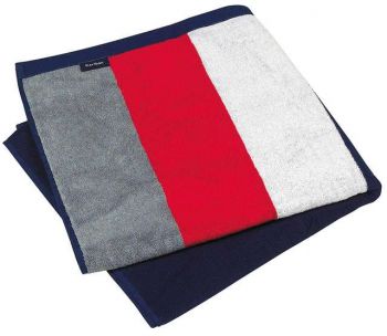 STRIPED BEACH TOWEL Grey/Red/White/Navy 90X180