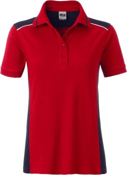 James & Nicholson | Dámské pracovní piqué polo - Color red/navy XL