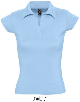 SOL'S | Dámské žebrované polo sky blue XL